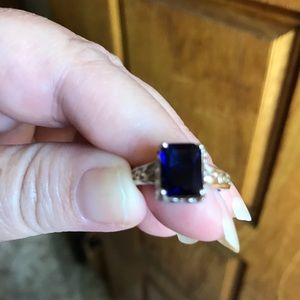 Sapphire sterling silver ring